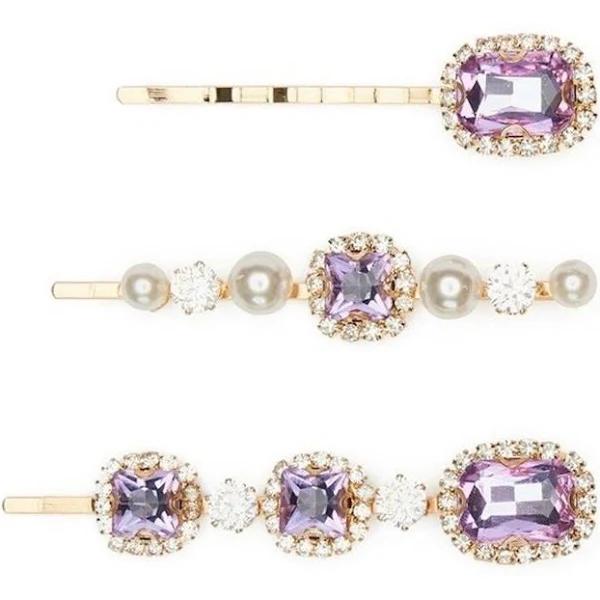 Morgan & Taylor Antoinette Hair Clip Set in Purple