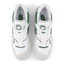 New Balance White & Green 550 Sneakers