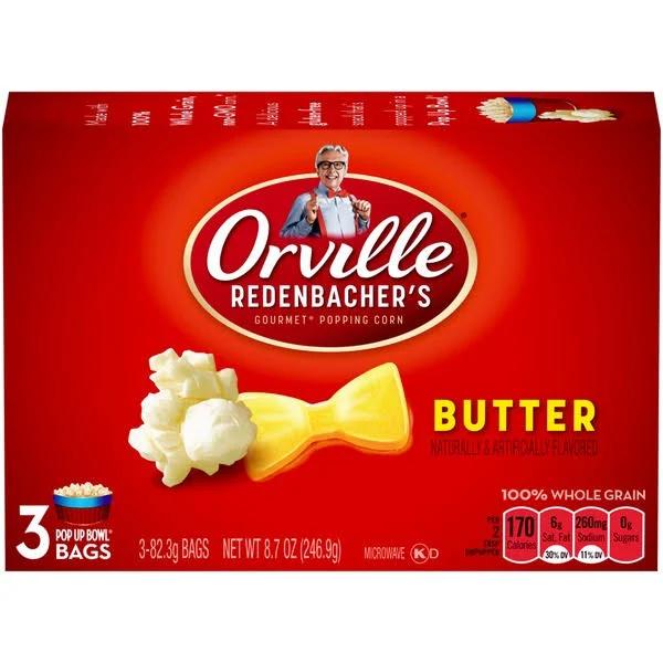 Orville Redenbacher's Pop-up Bowl Smart Pop Butter Microwave Popcorn, 3-76.3 Grams Bags (Pack of 4)