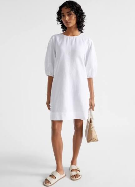 Seed Heritage Core Linen Mini Dress in Whisper White 14