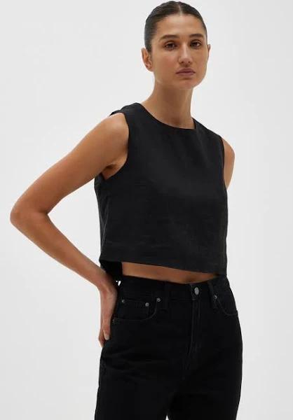 Assembly Label Nilsa Linen Top - Black 10