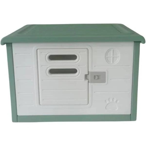 YES4PETS Medium Plastic Pet Dog Puppy Cat House Kennel Green