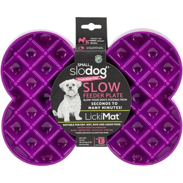 LickiMat Small Slodog Slow Feeder Plate Purple For Dogs by Budget Pet Products