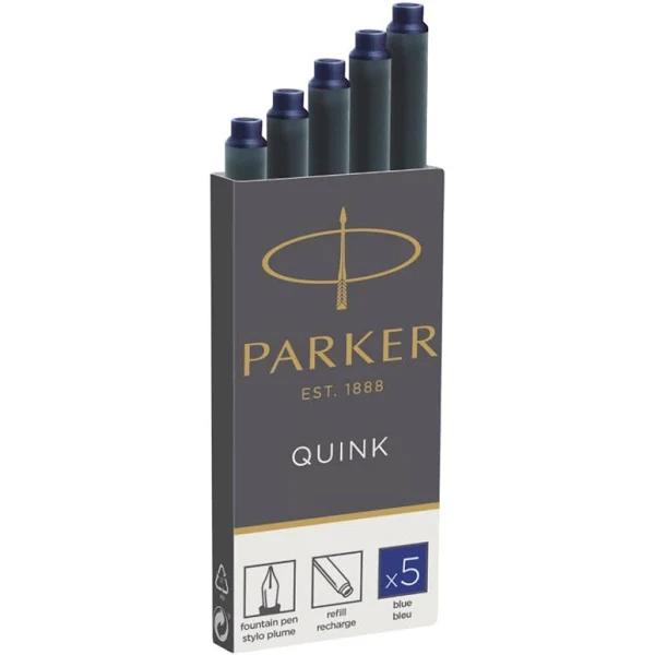 Parker Permanent Blue Ink Cartridge Pack of 5