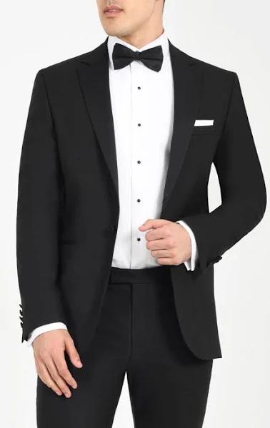 Dobell Black Slim-Fit Dinner Jacket with Notch Lapel