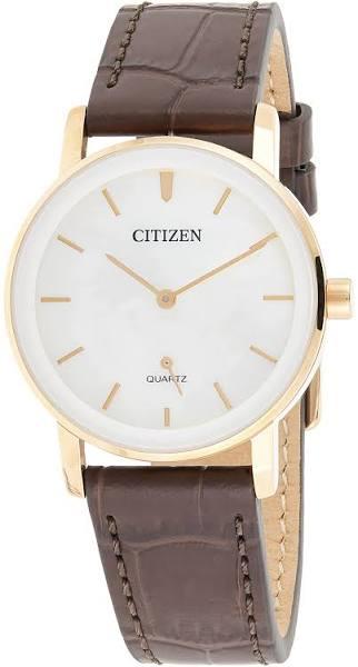 Citizen Brown Leather Quartz Women's Watch - EQ9063-04D