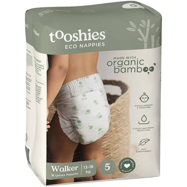 Tooshies Eco Nappies Size 5 Walker 16 Pack