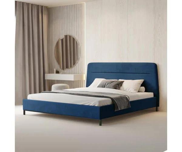 Kenli Velvet Bed and Phoebe Mattress - Blue Ocean King