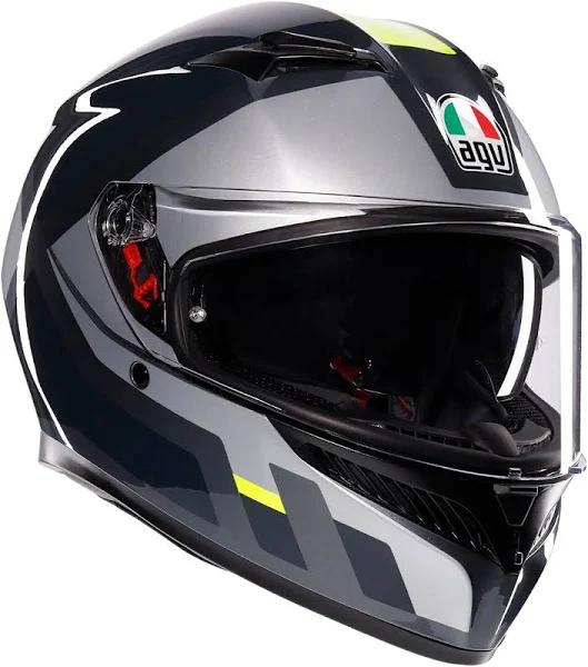 Full-Face Helmet AGV K3 Shade Grey/Yellow Fluo Size:XS