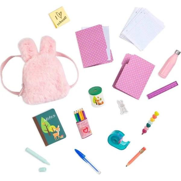 David Jones Our Generation School Supplies Accessory Set w/ Knapsack Toy