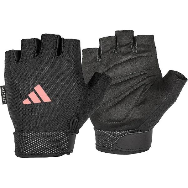 Adidas Essential Adjustable Weight Lifting Gloves - Black/Pink Medium