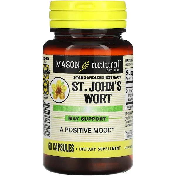 Mason Vitamins St. John's Wort Mood Relaxer Capsules, 60 Count