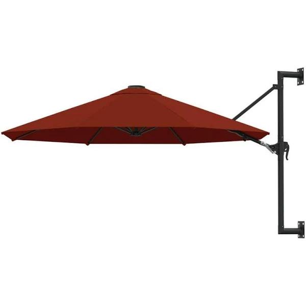 vidaXL - Wall-mounted Parasol with Metal Pole - Terracotta - 300 cm