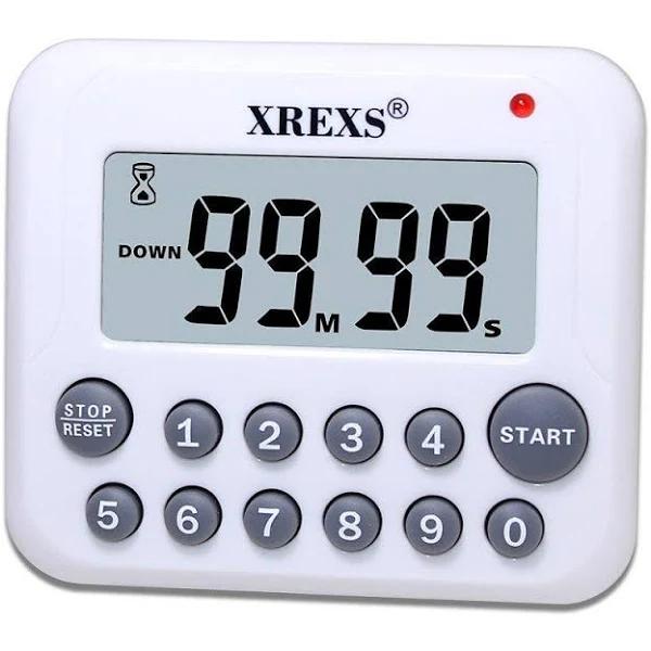 XREXS Digital Kitchen Timer Magnetic Countdown Up Cooking Timer Clock with Magnet Back and Clip Loud Alarm Large Display Minutes and Seconds