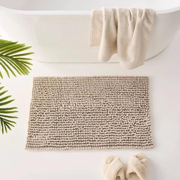 Adairs Microplush Stone Marle Bobble Bath Mat - Bath Mat