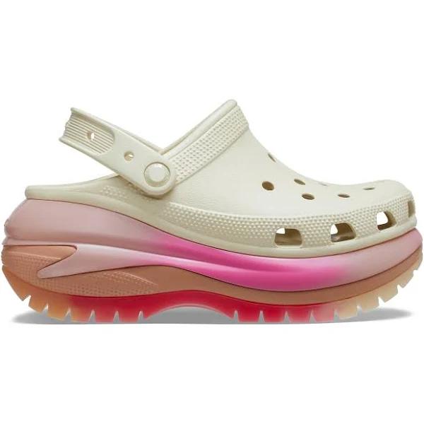 Crocs Classic Mega Crush Color Dip Clog; Bone / Multi, W11/M9