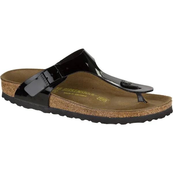 Birkenstock Gizeh Birko-Flor Patent Sandals - Narrow - Black, EU 39