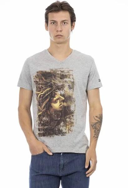 Trussardi Action Gray Cotton T-Shirt 3XL