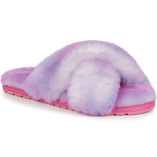 Emu Australia Mayberry Tinge Deep Pink Sheepskin Slippers Deep Pink Womens Shoes Casual Sandals Flat Sandals