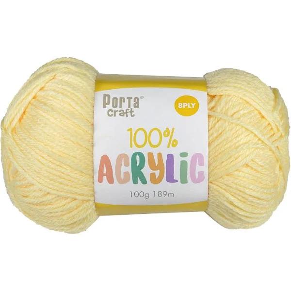 Acrylic Yarn 100g 189m 8ply - Lemon