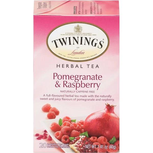 Twinings Of London Herbal Tea, Pomegranate & Raspberry, Tea Bags - 20 tea bags, 1.41 oz