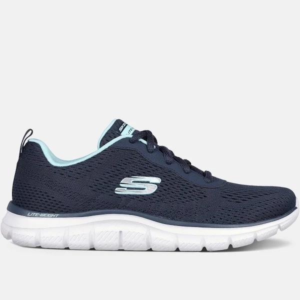 Womens Skechers Track - New Staple Navy/Aqua Sneaker Shoes