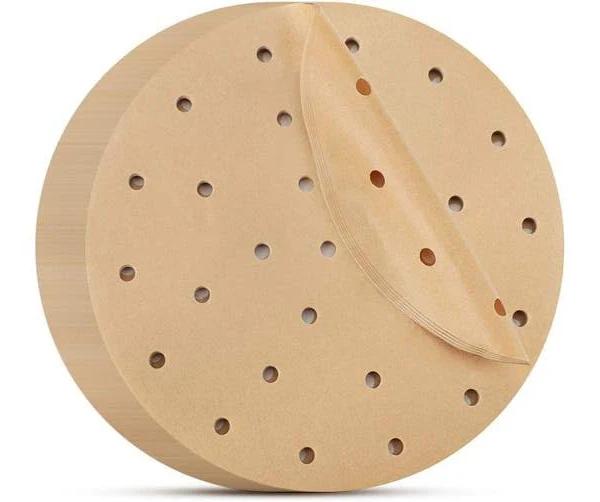 Air Fryer Parchment Paper 8 Inch, 200pcs Unbleached Air Fryer Liners Round Air Fryer Filter Paper Perforated Parchment Paper Bamboo Steamer Papers For