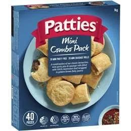 Patties Frozen Mini Combo Party Pies & Sausage Rolls 40 Pack 1kg