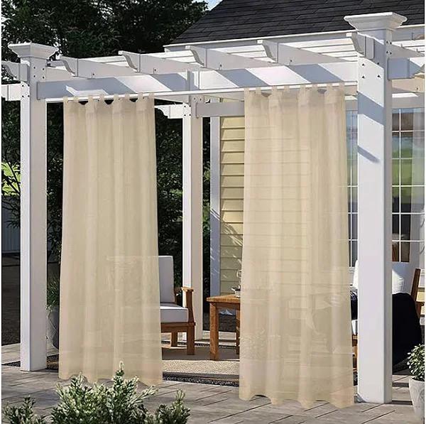 Outdoor Curtain For Patio - 2 Panels Waterproof Tab Top Panels, Linen - Earn Everyday Rewards, AfterPay Available