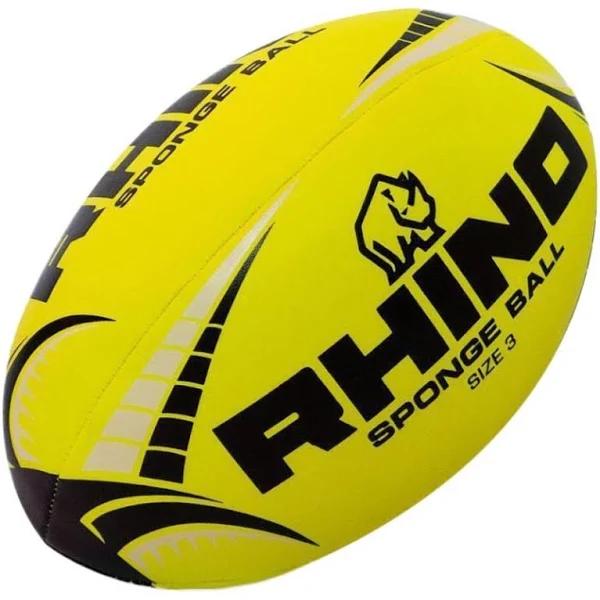 Rhino Sponge Rugby Training Ball Yellow/Black 3