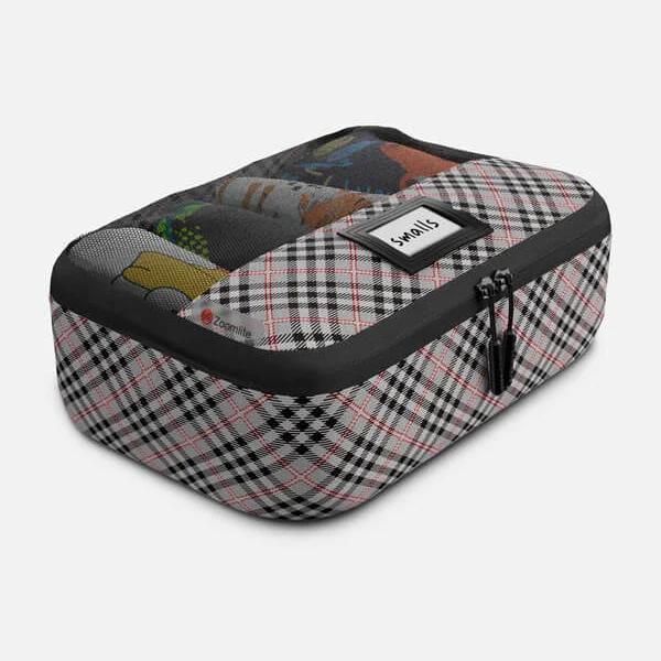 Zoomlite Sustainable Designer Printed Packing Cube X-Small Grey Tartan