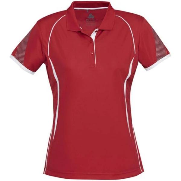 Biz Collection P405LS Ladies Razor Polo 12 / Red/White