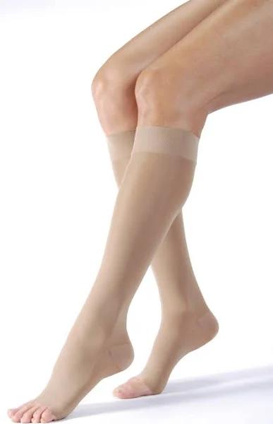 JOBST UltraSheer Women's Knee High 20-30 mmHg, Open Toe / Large / Petite / Natural