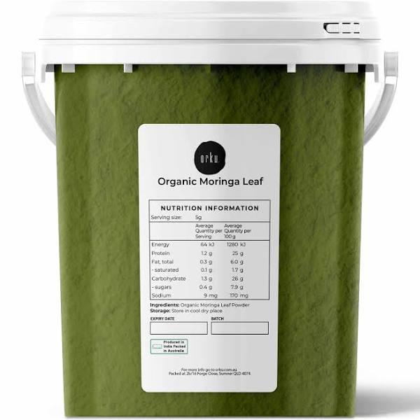 Orku 400g Organic Moringa Leaf Powder Tub Bucket - Supplement Moringa Drumstick Leaf