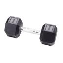 York Fitness 35kg Rubber Hex Dumbbell