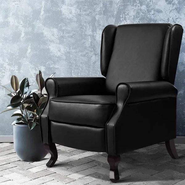 Artiss Recliner Chair Sofa Armchair Lounge Leather Fabric - Earn Everyday Rewards, AfterPay Available