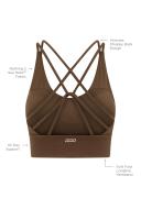 Lorna Jane Womens Lotus Longline Sports Bra Chocolate XS