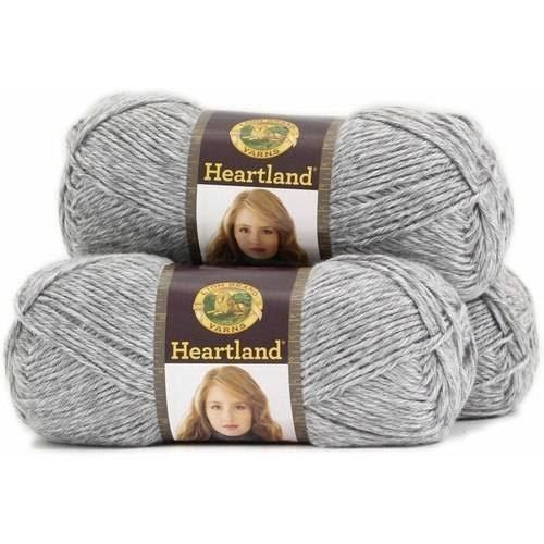 (3 Pack) Lion Brand Yarn 136-150T Heartland Yarn, Mount Rainier