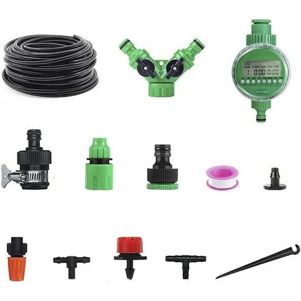 Ozoffer 202PC 50M Hose Garden Irrigation System Timer Plant Watering DIY Micro Drip Kits - Earn Everyday Rewards, Afterpay Available