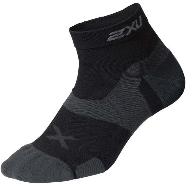 2XU Vectr Cushion 1/4 Crew Socks - Black/Titanium