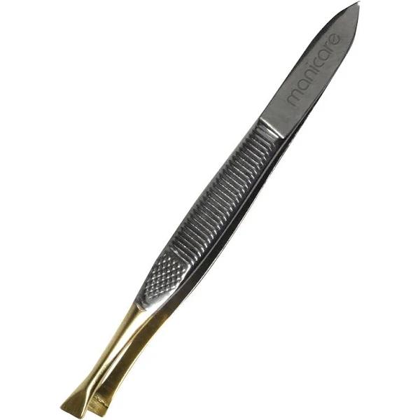 Manicare - Slant Tweezers, Gold Tipped