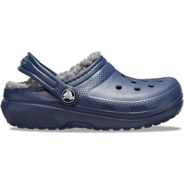 Crocs Classic Lined Clog - Kids' Navy/Charcoal, 2.0