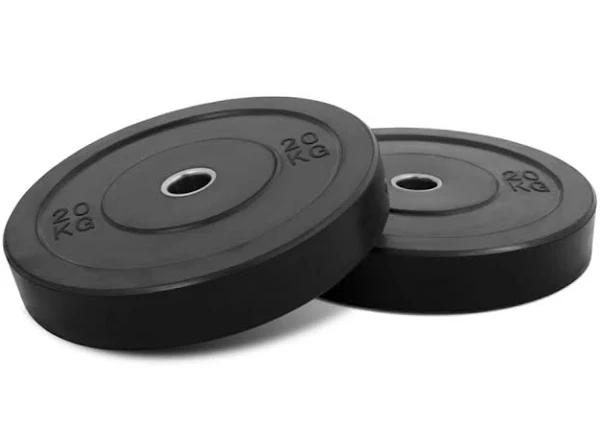 A Pair of Black Rubber Weight Plates, Bumper Plates 50mm Olympic Plates, Weightlifting Plate, Weight Plate 20kg*2