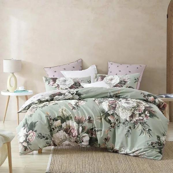 Logan & Mason Winter Quilt Cover Set Queen Sage