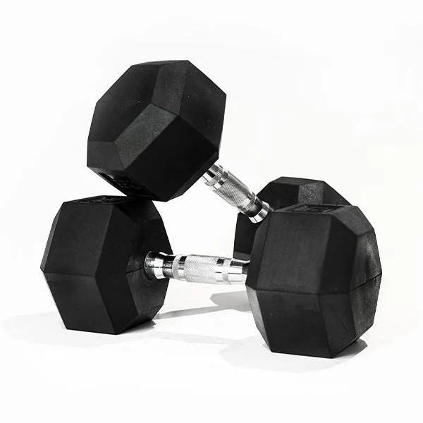 Rubber Hex Dumbbell | Sold in Pairs [1kg - 45kg] 40kg X2 by Fitness Hero