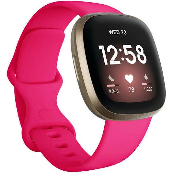 Fitbit Sense 2 Smartwatch Soft Silicone Replacement Band - Hot Pink - Large - AfterPay & zipPay Available