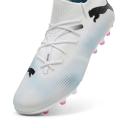 Future 7 Match MG Men's Football Boots in White/Black/Poison Pink, Size 11.5, Textile by Puma