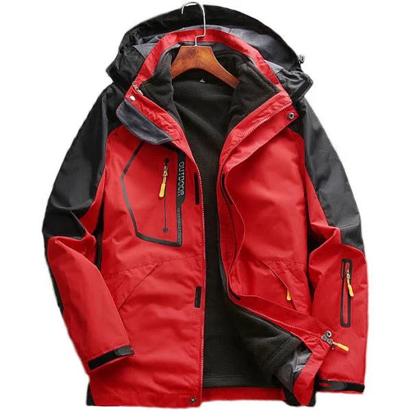 Winmax Mens Waterproof Ski Jacket Warm Winter Snow Coat Hooded Raincoat-Red - XL - AfterPay & zipPay Available