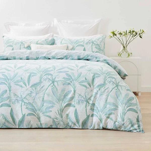 Kmart Riley Reversible Cotton Rich Quilt Cover Set - King Bed, Blue