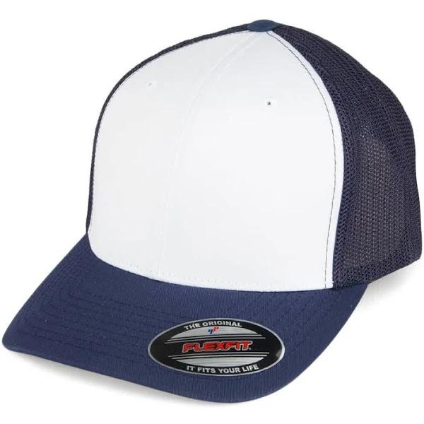 Flexfit 6511 Trucker Cap Navy/ White/ Navy One Size